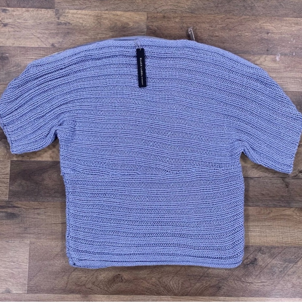 Chicos Black Label Off The Shoulder Zip Sweater
